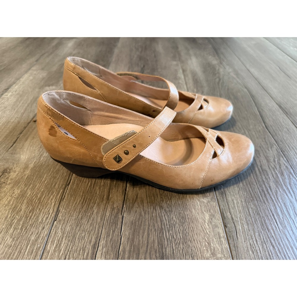 Abeo B.I.O. System Nia Tan Leather Mary Jane Low Heel Comfort Shoes Womens 10 N